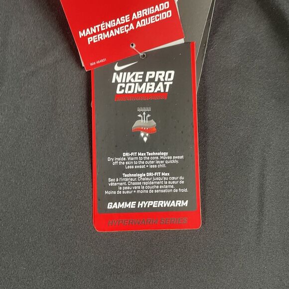 Nike Pro Combat Hyperwarm Shirt Mens Black Dri-Fit Max Base Layer Size Large NEW - Picture 10 of 16